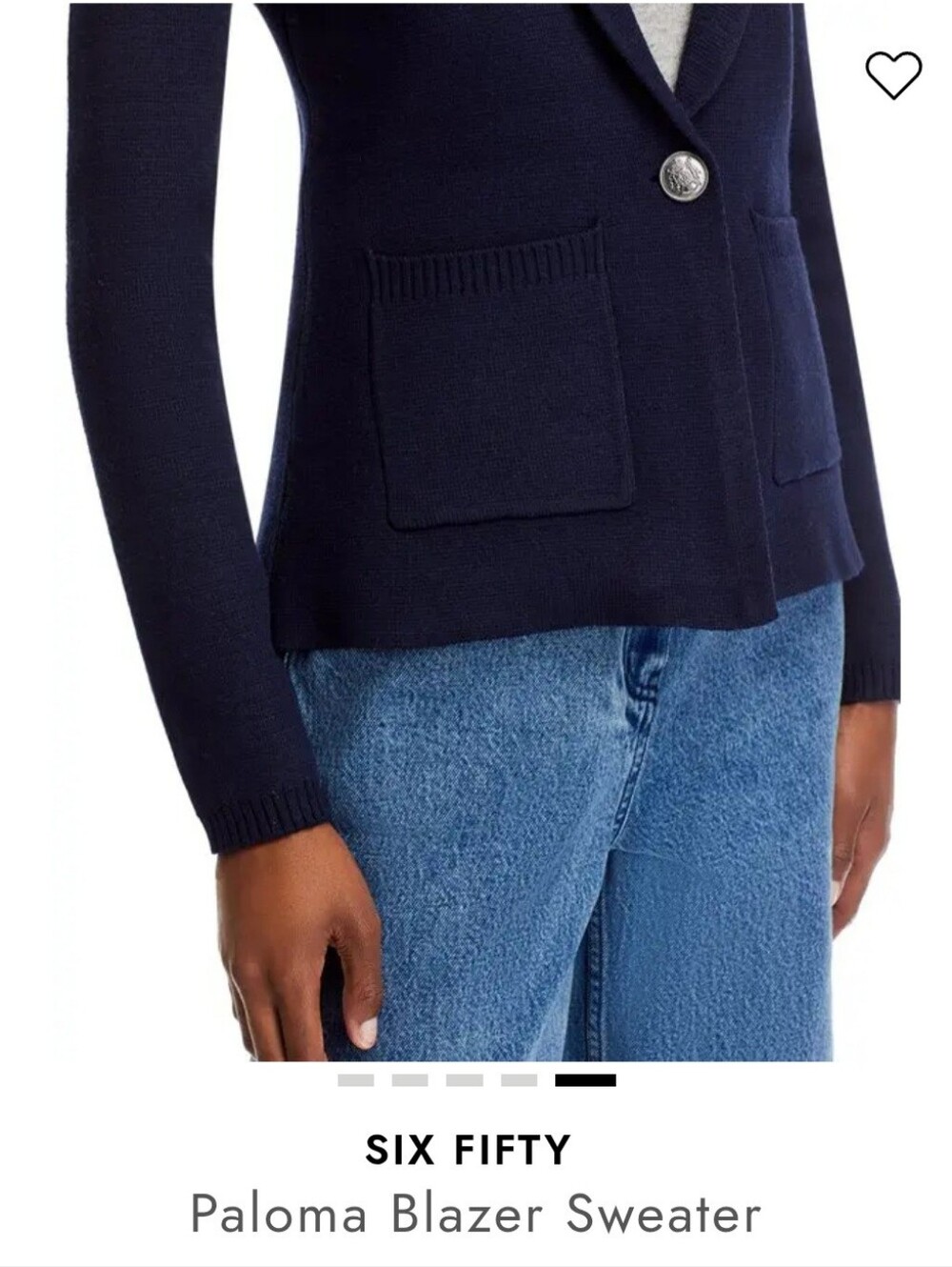 Six /Fifty Paloma Blazer Sweater With Patch Pockets Sz Med - Picture 5 of 9